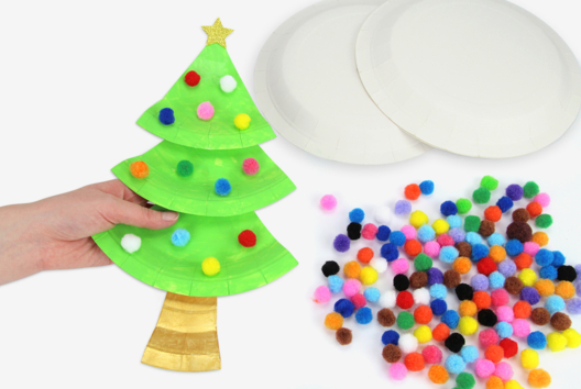 Activité Noel Sapin Assiette - Activités manuelles Noël - 10doigts.fr