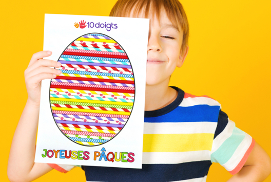 Activité Pâques Oeuf Paille - Activités manuelles Pâques - 10doigts.fr