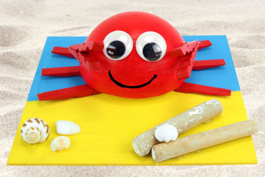 Bricolage Enfant Crabe Pince Linge - Activités manuelles animaux - 10doigts.fr - 2