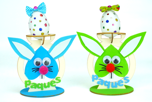 Bricolage Enfant Paques Coquetier Lapin - Activités manuelles Pâques - 10doigts.fr - 2