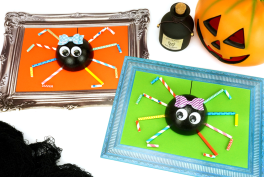 Bricolahe Halloween Paille Araignée - Activités manuelles Halloween - 10doigts.fr - 2