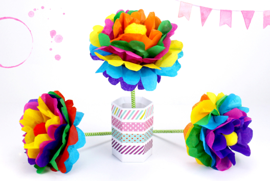 fleurs papier de soie crépon enfant - Activités manuelles fête des mères - 10doigts.fr