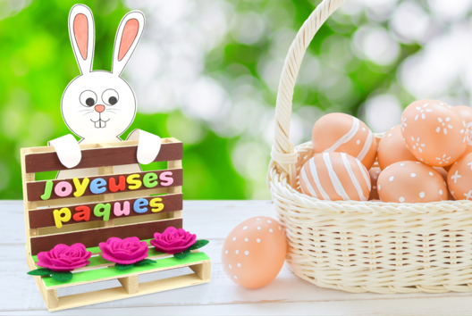 lapin de pâques bricolage DIY enfants - Activités manuelles Pâques - 10doigts.fr