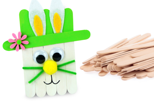 lapin pâques batons bois activité enfants - Activités manuelles Pâques - 10doigts.fr - 2