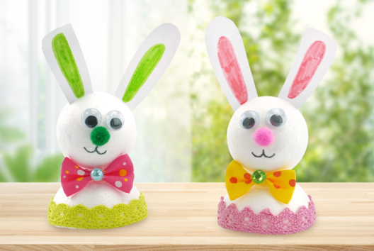 lapins blancs de pâques activité enfants - Activités manuelles Pâques - 10doigts.fr