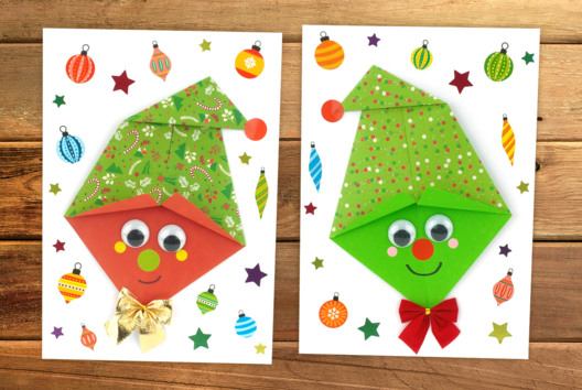 lutin noël pliage enfants - Activités manuelles Noël - 10doigts.fr