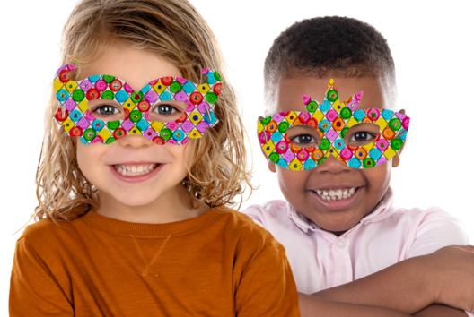 masque arlequin carnaval enfants activité facile - Activités manuelles Carnaval, Mardi gras - 10doigts.fr - 2