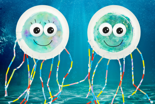 Pieuvre Effet aquarelle avec des pailles - Activités manuelles océan - 10doigts.fr