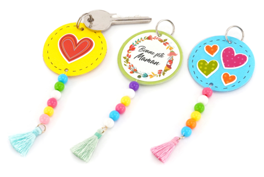 porte clés cadeau fête des mères - Activités manuelles fête des mères - 10doigts.fr - 2