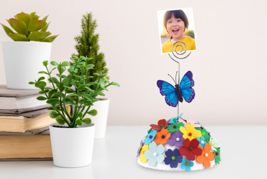 porte photo fleur cadeau fête des mères - Activités manuelles fête des mères - 10doigts.fr