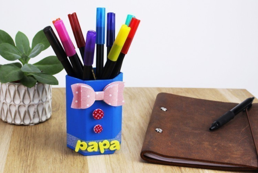 Pot à crayons PAPA - Activités manuelles fête des pères - 10doigts.fr