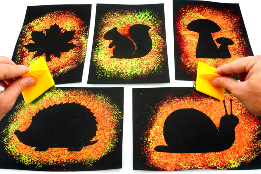 Silhouette Automne Effet matière - Activités manuelles Automne - 10doigts.fr