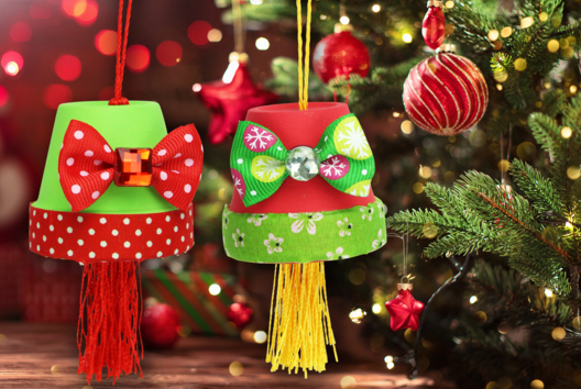 suspension sapin noël pot terre cuite - Activités manuelles décorations du sapin de Noël - 10doigts.fr