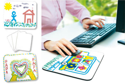 tapis de souris à colorier personnaliser - Activités manuelles fête des mères - 10doigts.fr