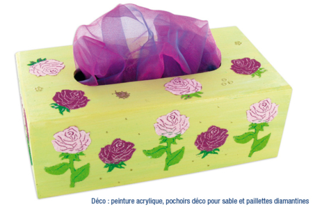 Boîte à mouchoirs rectangulaire, en bois - Activités manuelles fête des mères – 10doigts.fr