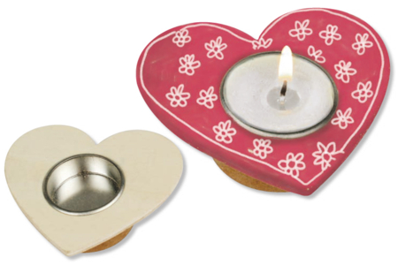 Bougeoir coeur - Bougeoirs en bois – 10doigts.fr