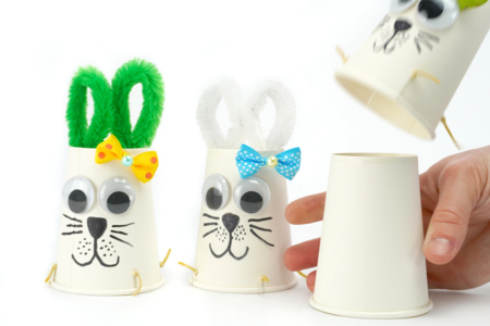 Brciolage enfant Paques Lapin Bondissant - Activités manuelles Pâques – 10doigts.fr