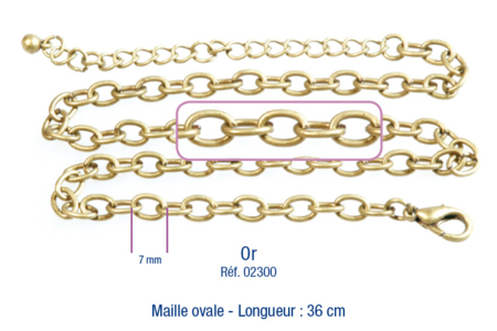 Chaîne en métal vieilli doré - Activités manuelles créations de bijoux – 10doigts.fr