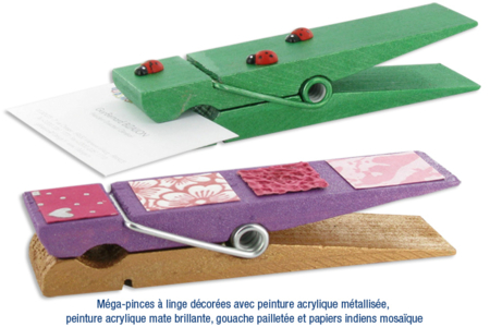 Pinces presse-papier, pense-bête  - Activités manuelles fête des mères – 10doigts.fr