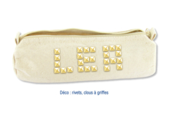 Trousse en coton naturel avec fermeture zippée - Coton, lin - Textiles - 10doigts.fr