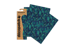 3 feuilles decopatch plumes bleues - Papiers Décopatch - 10doigts.fr - 2