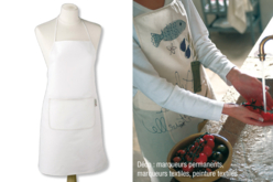 Tablier en coton, avec poche - Coton, lin - Textiles - 10doigts.fr
