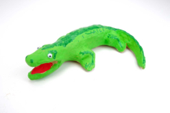 crocodile vert - Animaux en carton - 10doigts.fr - 2