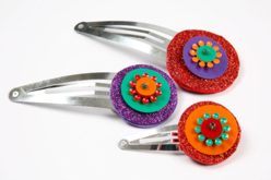 pinces cheveux colorées - Bijoux de cheveux - Supports pour Bijoux - 10doigts.fr - 2