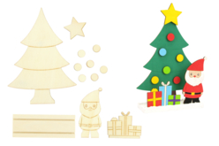 Scenette de Noël en bois à monter - Objets en bois Noël - 10doigts.fr - 2