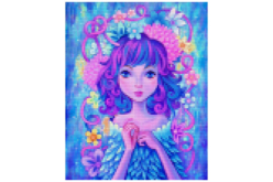 toile jeune fille en diamant - Kit Diamond Painting - 10doigts.fr - 2