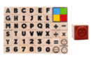 Kit tampons alphabet + encreurs - 44 motifs - Encreurs - 10doigts.fr