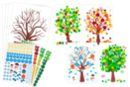 Kit 4 saisons - 4 cartes arbres + gommettes - Gommettes Pédagogiques - 10doigts.fr
