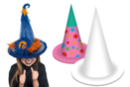Chapeau pointu en carte forte blanche - 10 pièces - Couronnes et Chapeaux pour Carnaval : Loisirs Créatifs pour Enfants - 10doigts.fr