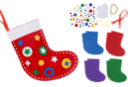 Chaussettes de Noël en feutrine à broder - 4 pièces - Kits créatifs de Noël - 10doigts.fr