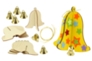 Cloches en bois à monter - 6 pcs - Kits créatifs Pâques - 10doigts.fr