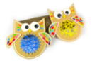 Kit hiboux à tisser + gommettes - 6 pièces - Kits créatifs Automne - 10doigts.fr