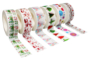 Masking tape Noël - 6 rouleaux - Adhésifs colorés et Masking tape - 10doigts.fr