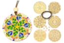 Colliers médaillon Mandala, en bois - 6 pièces - Kits bijoux - 10doigts.fr