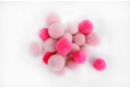 Pompons ronds camaïeu rose - 20 pièces - Pompons - 10doigts.fr
