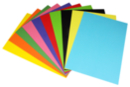 Feuilles papier affiche, 10 couleurs vives assorties : vert fonçé, vert clair, jaune fonçé, jaune clair, rouge, orange, bleu, mauve, rose, noir - Papier affiche - 10doigts.fr