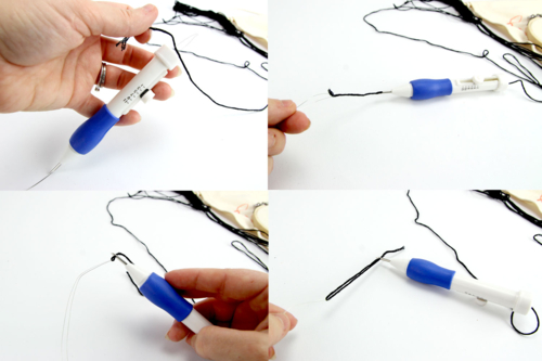 4- Charger le fil dans la Punch Needle -